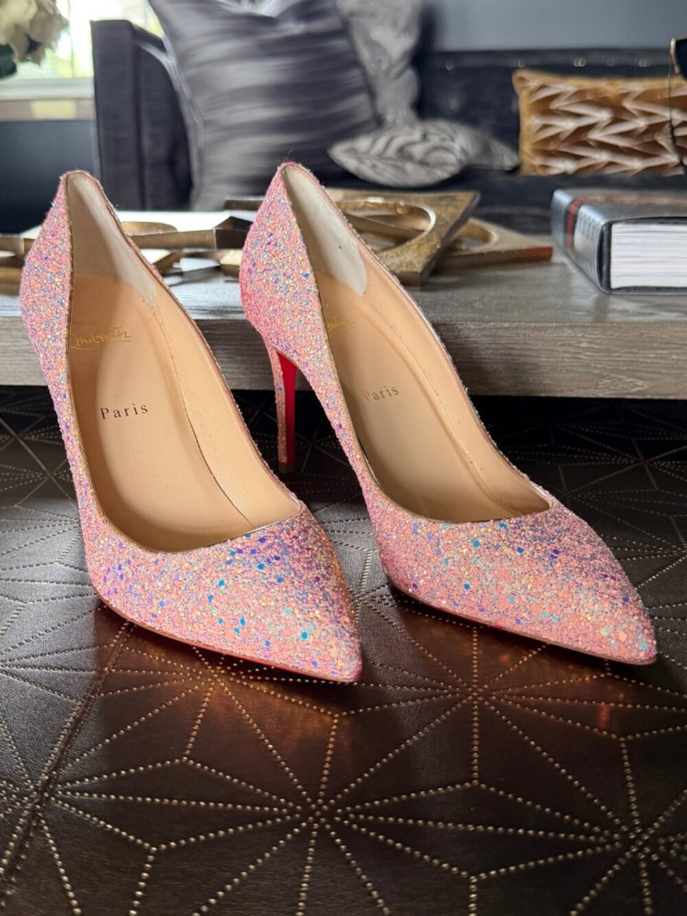 NIB Authentic CHRISTIAN LOUBOUTIN Glitter Pigalle Follies Dragonfly Pumps, 39.5